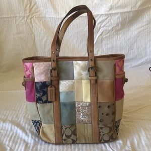 Vintage Coach Signature Patchwork Tote